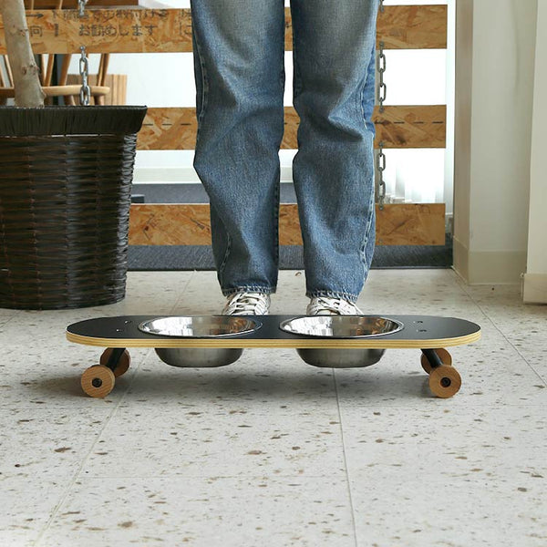 ＳＫ８プレート ペット用 スケボー風 エサ皿 #ナチュラル #小