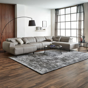 インぺリアLX　左コーナー右シェーズソファ　幅377cm #SILT21 スノーホワイト（シルキーレザーテックス） #シルキーレザーテックス