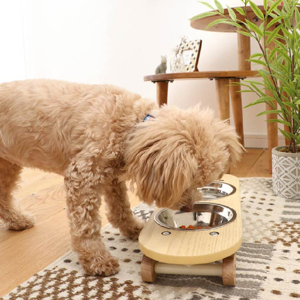 ＳＫ８プレート ペット用 スケボー風 エサ皿 #ナチュラル #小