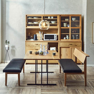 レイキⅡ リビングダイニングベンチ 背なし #ウォールナット×ブラック #幅150cm