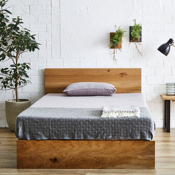 テンショウ ベッドフレーム 無垢 節有 スノコ付 #ウォールナット #シングルサイズ