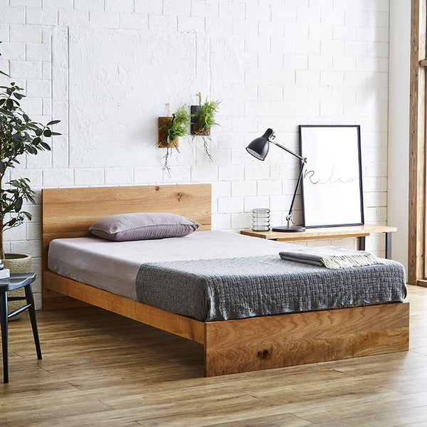 テンショウ ベッドフレーム 無垢 節有 スノコ付 #ウォールナット #シングルサイズ