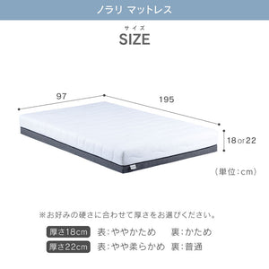 トロリ② ベッドフレーム ノラリマットレス セット #18cm