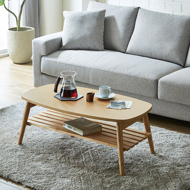 レシピ リビングテーブル  棚付