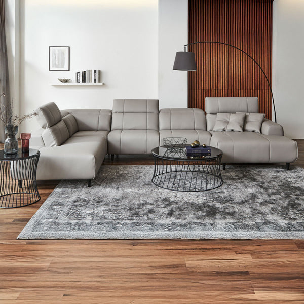 コーナーとシェーズロングを融合させ、豪華さと落ち着きのあるデザインは圧倒的な存在感があります。 #SILT21 スノーホワイト（シルキーレザーテックス） #シルキーレザーテックス