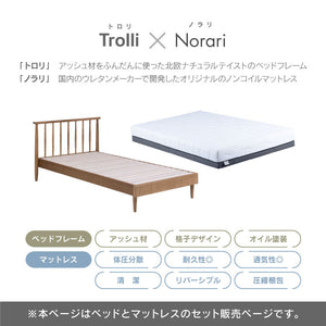 トロリ② ベッドフレーム ノラリマットレス セット #18cm