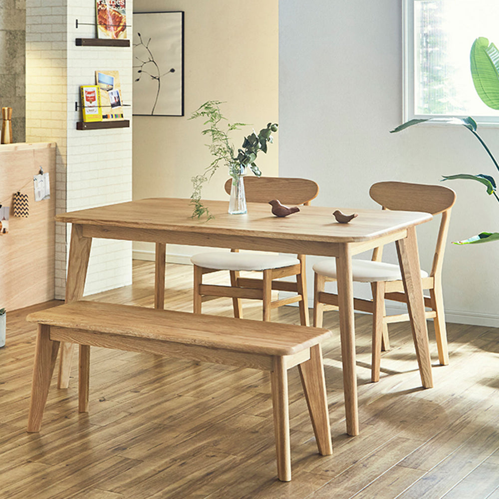 バレーナ ダイニング 4点セット 幅135cm テーブル ベンチ ×1台 チェア×2脚