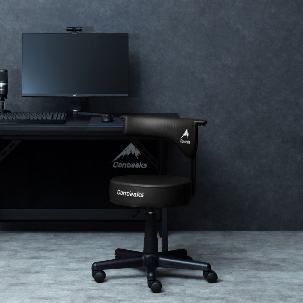 アーク V2 ゲーミング 回転 スツール 360度 座面昇降 低座面仕様 合成皮革 ブラック