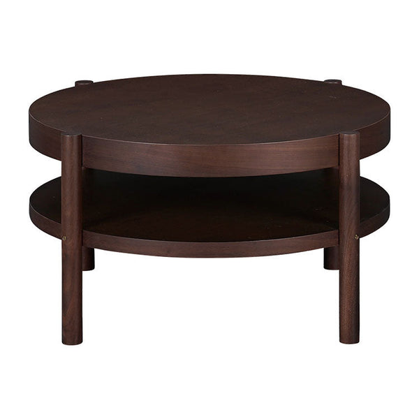 シリンダ センターテーブル 幅76cm 棚付 #ウォールナット