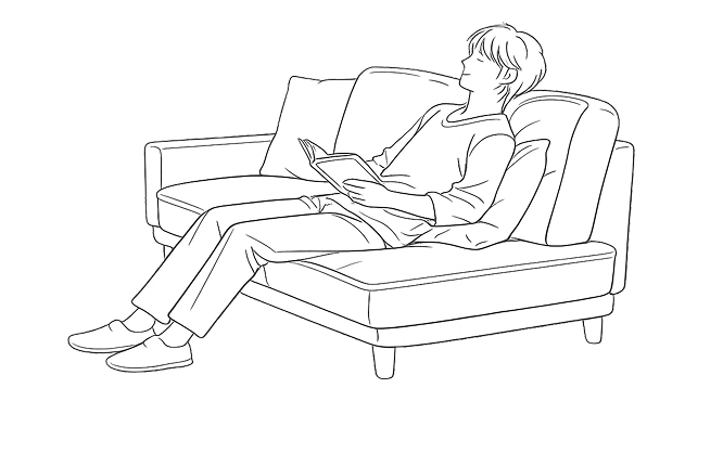 自然にくつろげる背もたれ