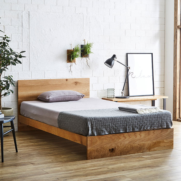 テンショウ ベッドフレーム 無垢 節有 スノコ付