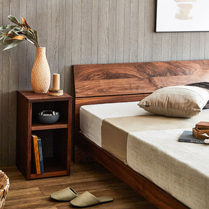 ケイチョウ ベッドフレーム 無垢 節有 スノコ付 #ウォールナット #シングルサイズ